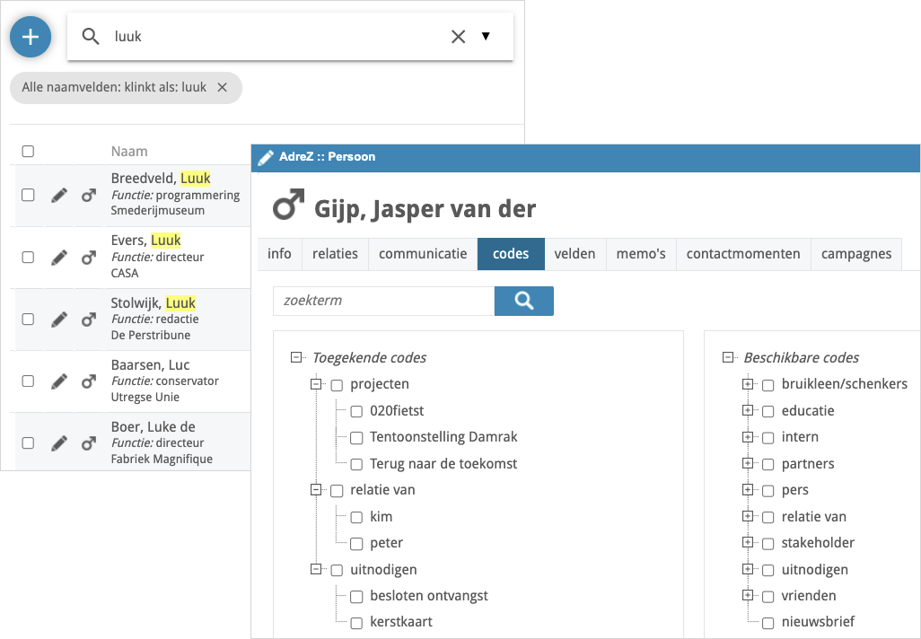 AdreZ - functionaliteiten