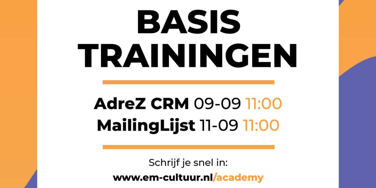 Schrijf je nu in voor de nieuwe basistrainingen