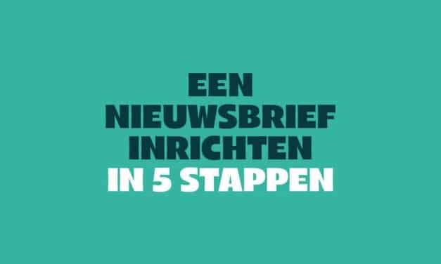 Een nieuwsbrief Inrichten in 5 Stappen